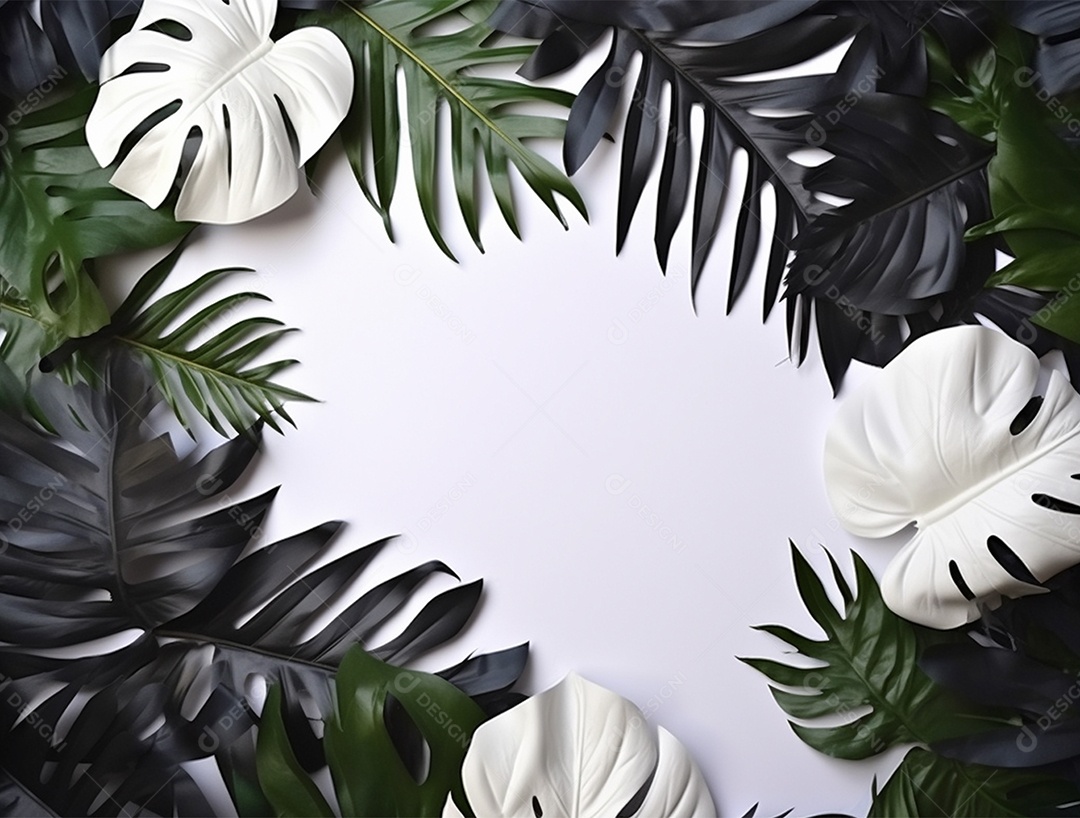 Folhagem sobre fundo branco.