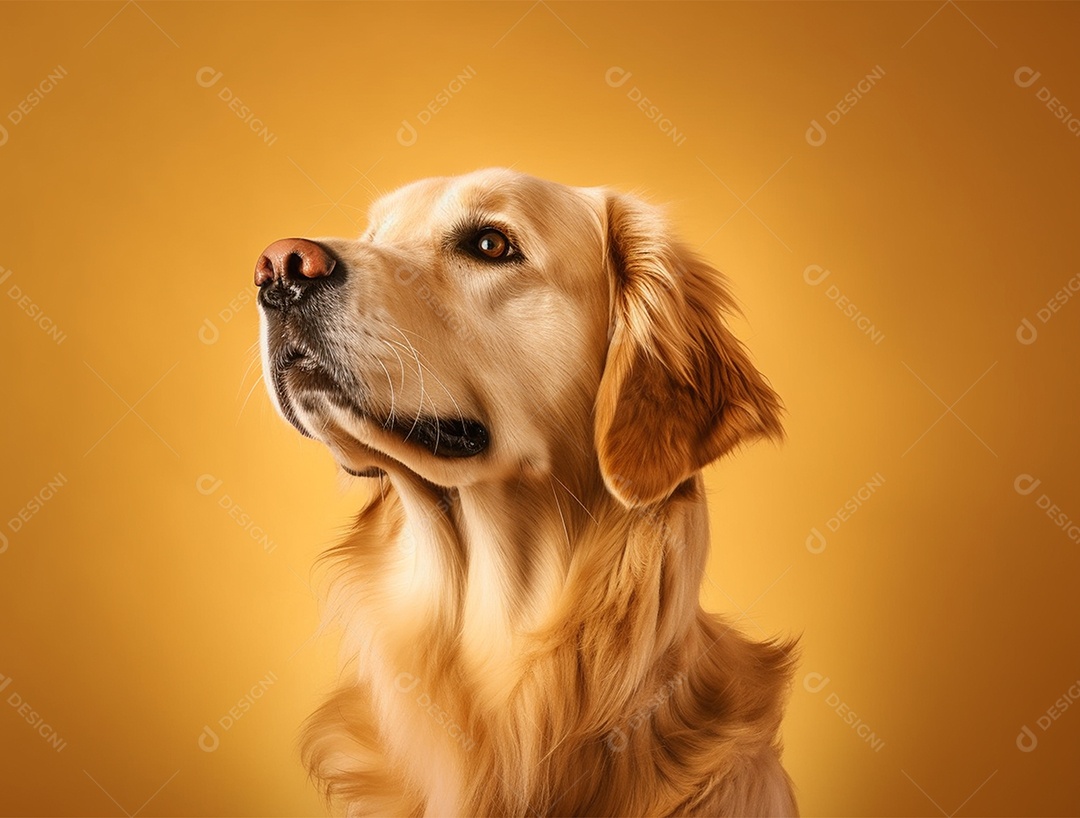 Cachorro sobre fundo isolado amarelo