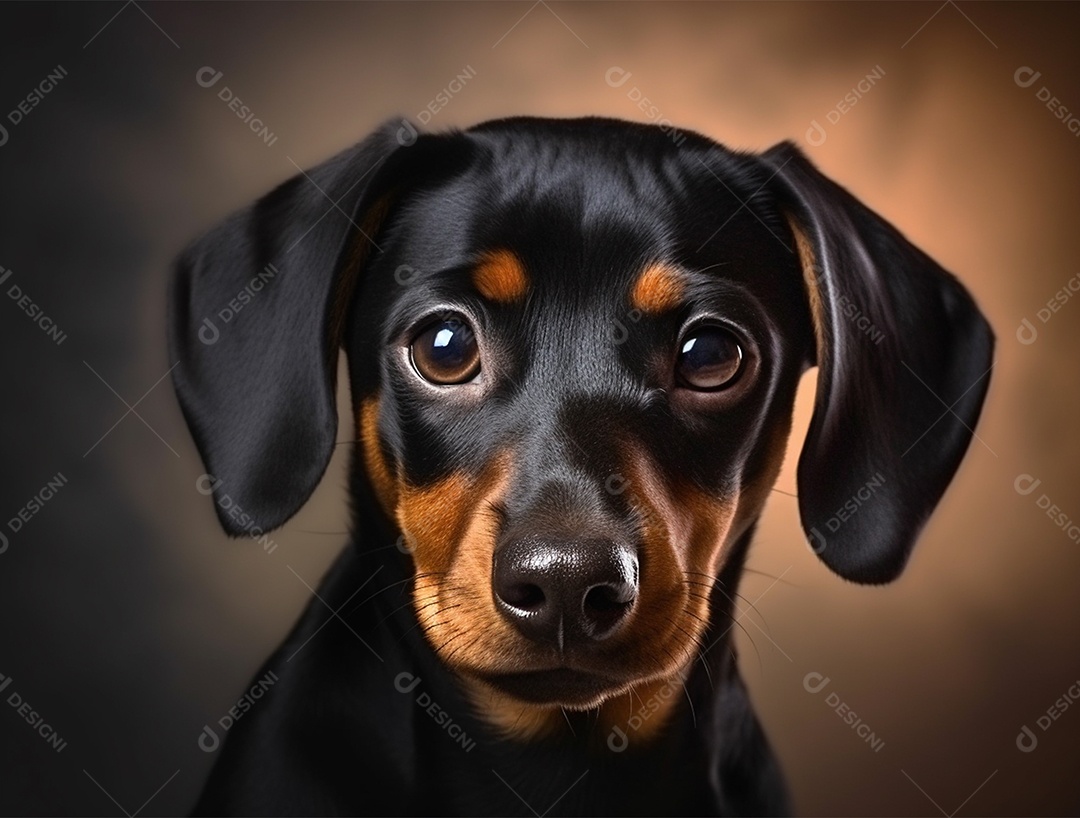 Lindo cachorro de pelos pretos