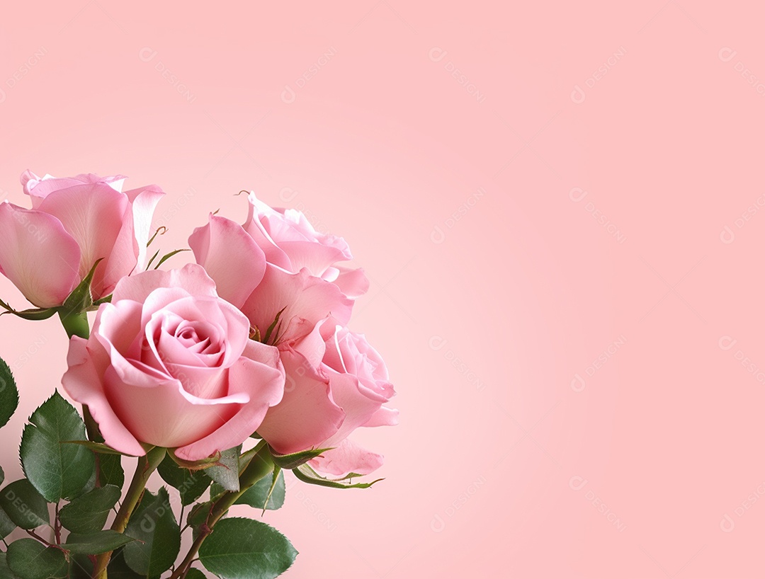 Flores sobre fundo isolado rosa.