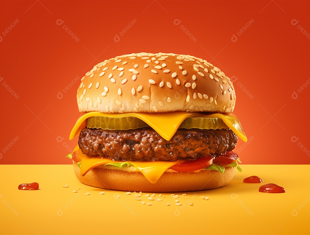 Hamburguer saboroso gourmet.