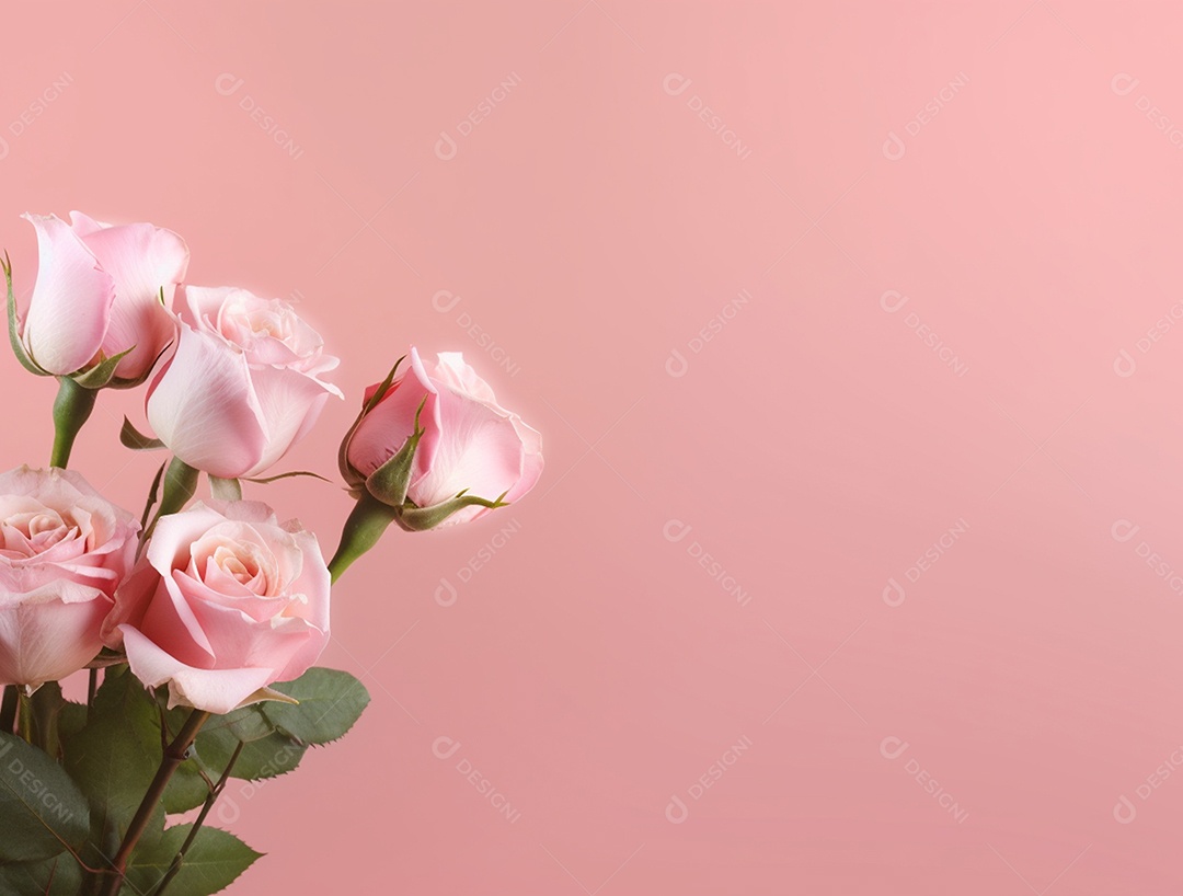 Flores sobre fundo isolado rosa.