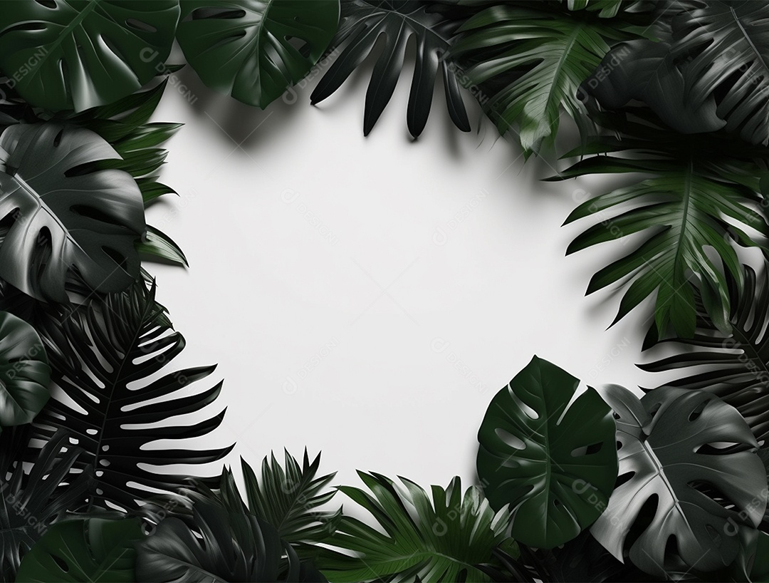 Folhagem sobre fundo branco.