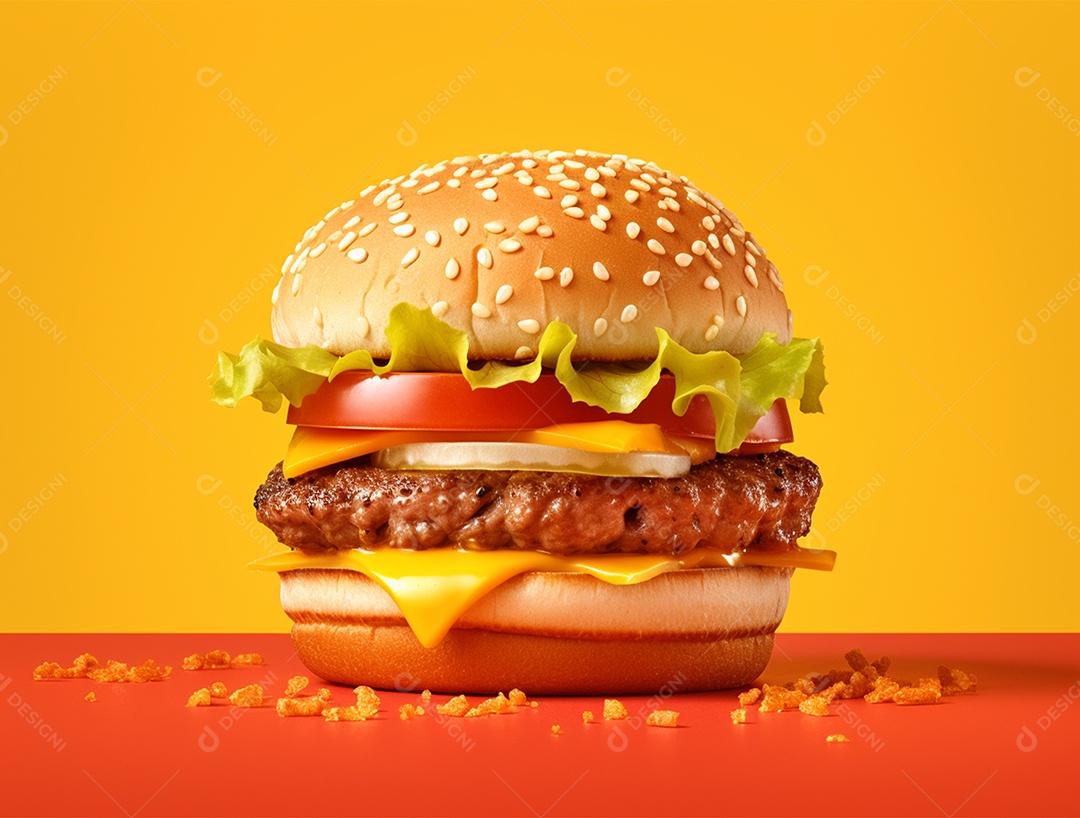 Delicioso Hamburguer sobre fundo isolado