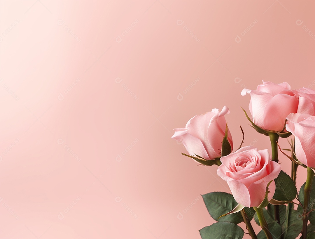 Flores sobre fundo isolado rosa.