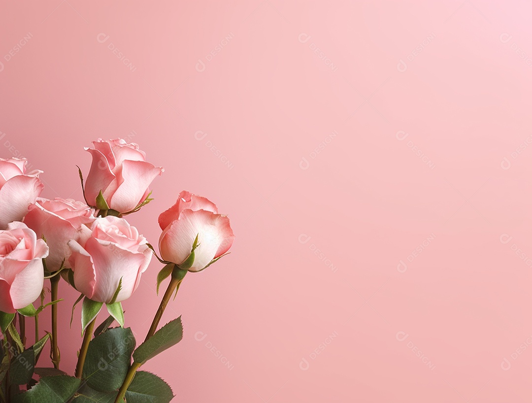 Flores sobre fundo isolado rosa.