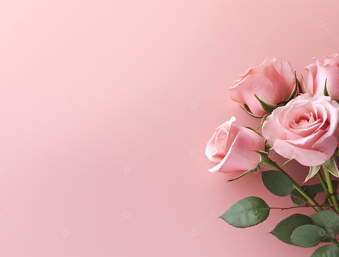 Flores sobre fundo isolado rosa.