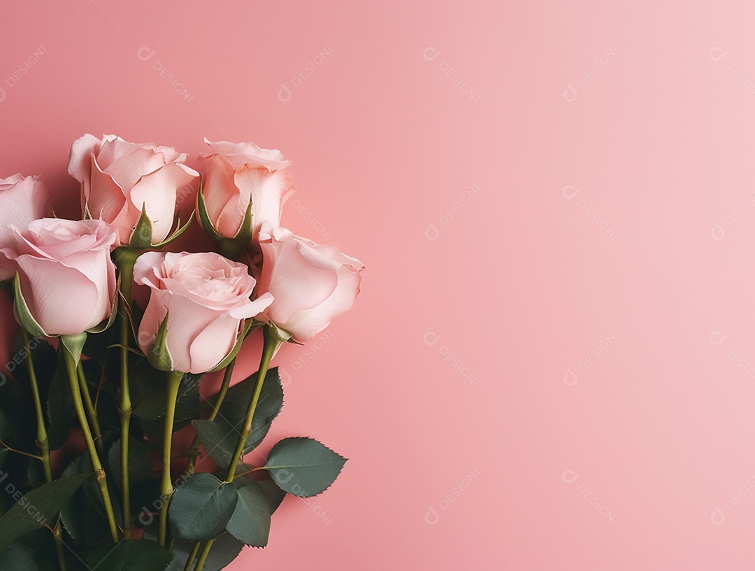 Flores sobre fundo isolado rosa.