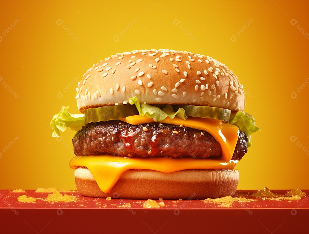 Hamburguer saboroso gourmet.