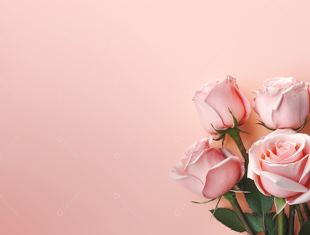 Buquê de flores sobre fundo isolado rosa.