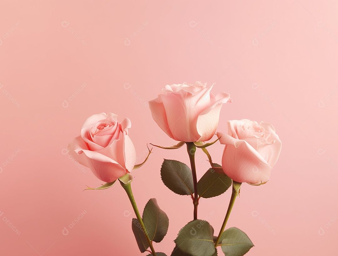 Flores sobre fundo isolado rosa.