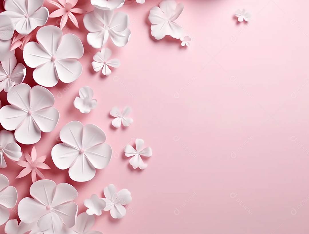 Flores sobre fundo isolado rosa.