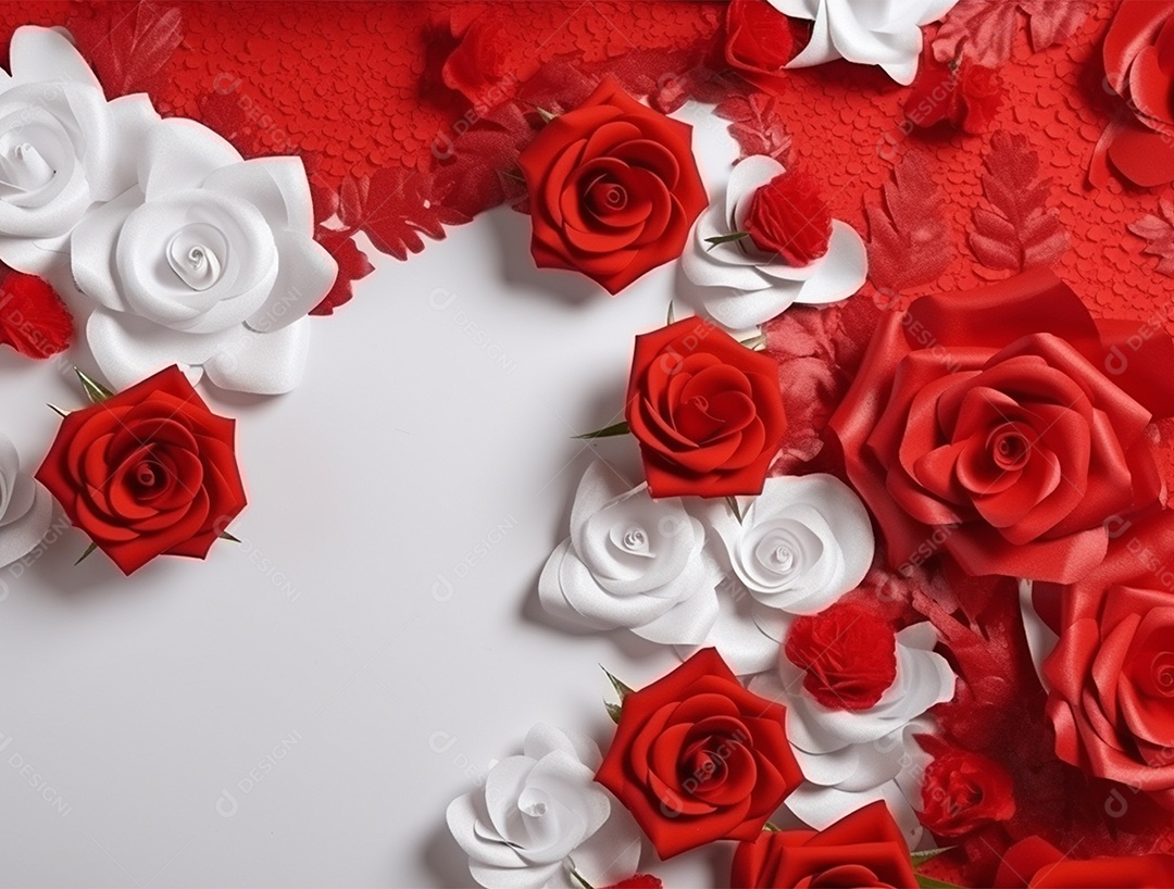 Flores coloridas sobre um fundo isolado branco.