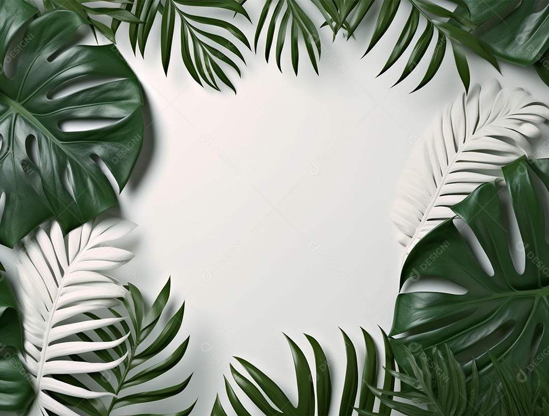 Folhagem sobre fundo branco.