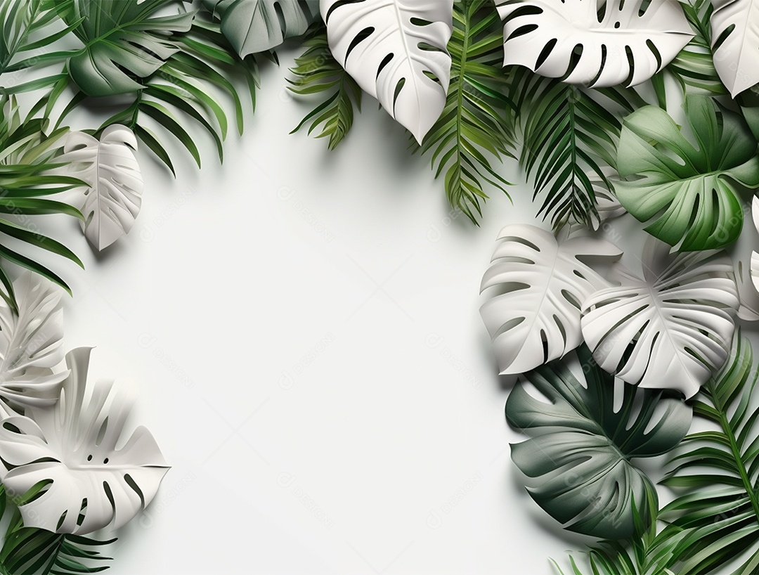 Folhagem sobre fundo branco.