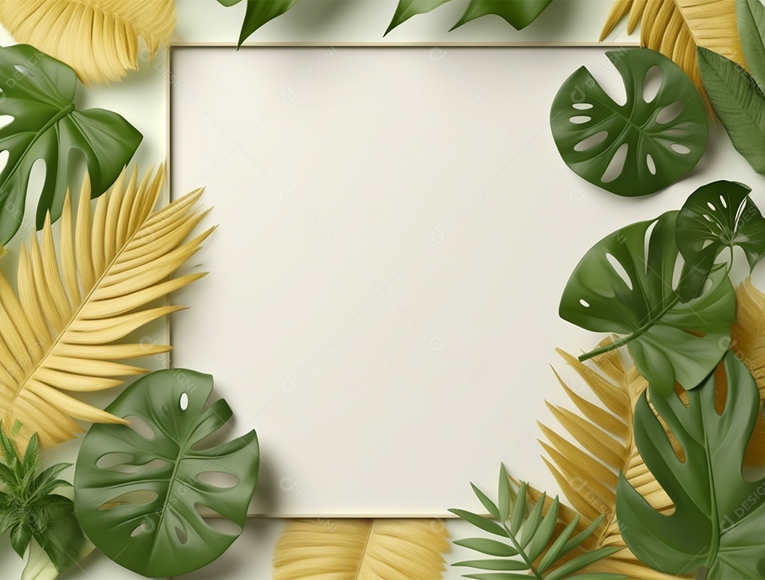 Folhagem sobre fundo branco.