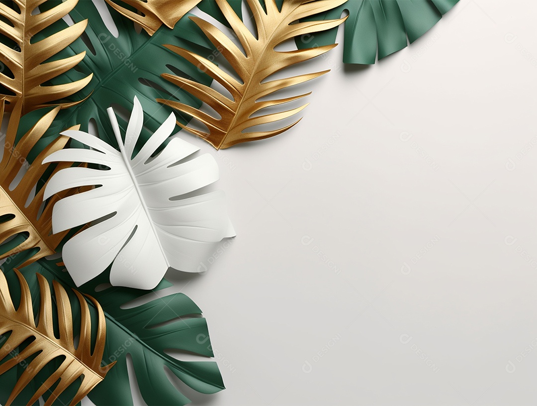 Folhagem sobre fundo branco.