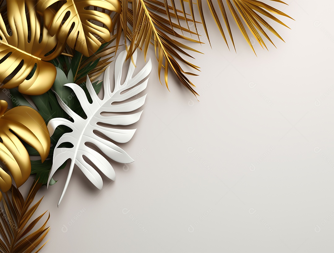 Folhagem sobre fundo branco.