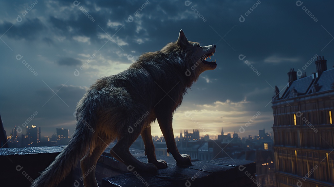 Lobisomem vintage monstro clássico imagem de terror gerada por IA