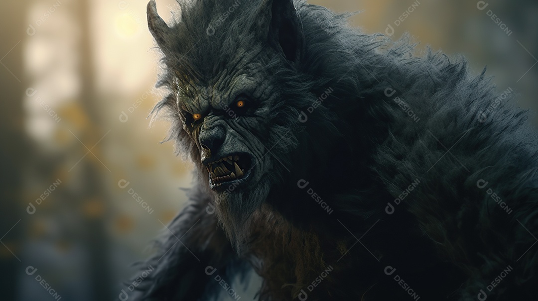 Lobisomem vintage monstro clássico imagem de terror gerada por IA