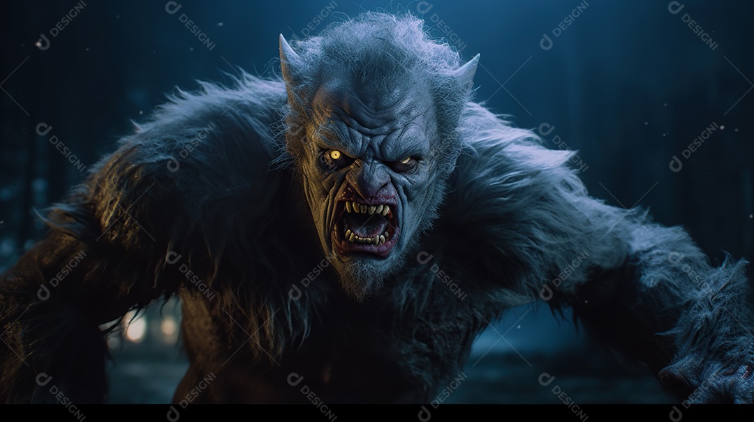 Lobisomem vintage monstro clássico imagem de terror gerada por IA