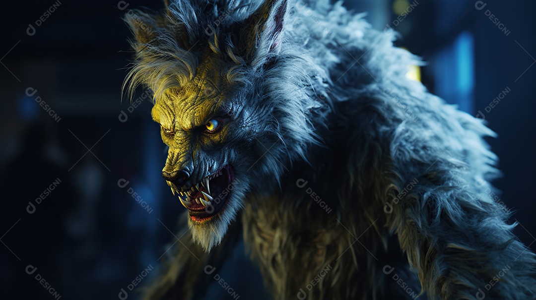 Lobisomem vintage monstro clássico imagem de terror gerada por IA