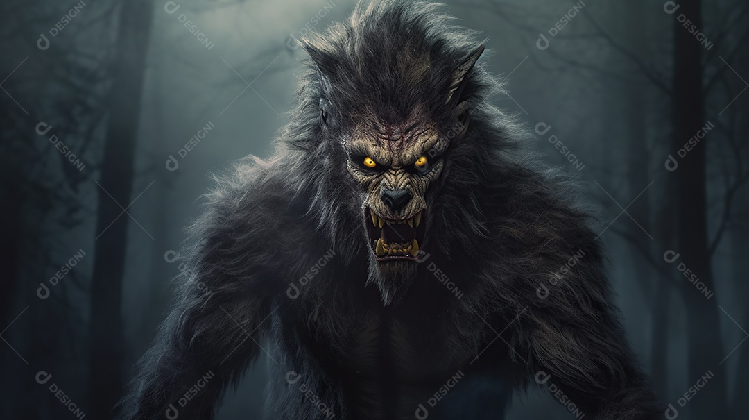 Lobisomem vintage monstro clássico imagem de terror gerada por IA