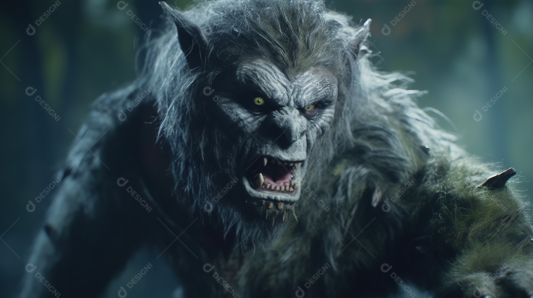 Lobisomem vintage monstro clássico imagem de terror gerada por IA