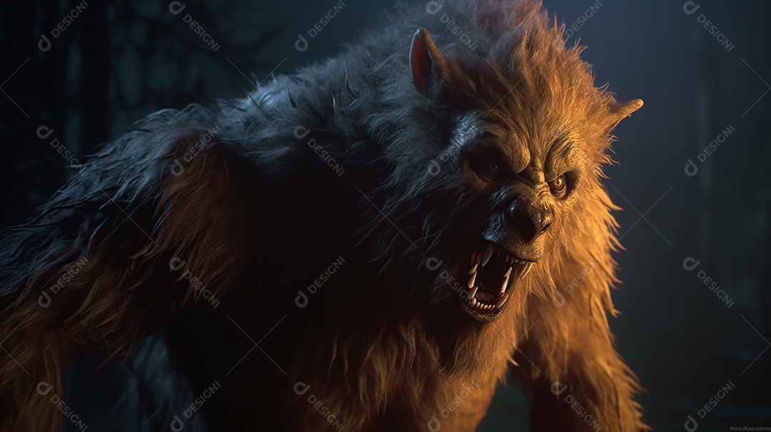 Lobisomem vintage monstro clássico imagem de terror gerada por IA