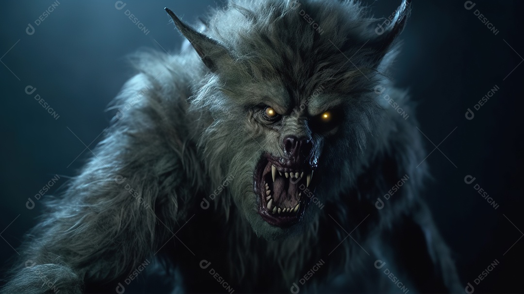 Lobisomem vintage monstro clássico imagem de terror gerada por IA