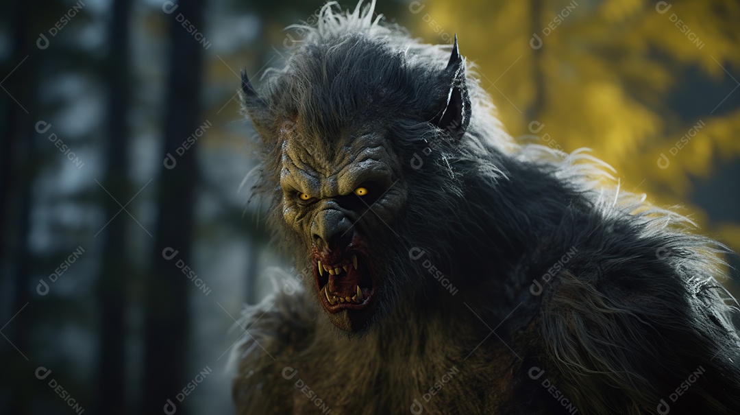 Lobisomem vintage monstro clássico imagem de terror gerada por IA