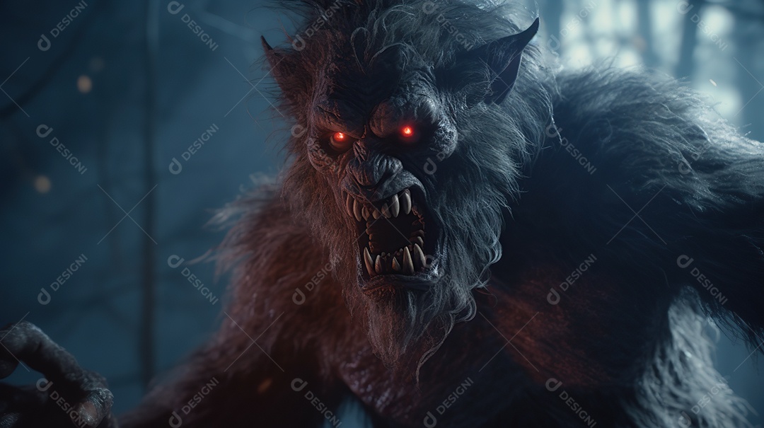 Lobisomem vintage monstro clássico imagem de terror gerada por IA