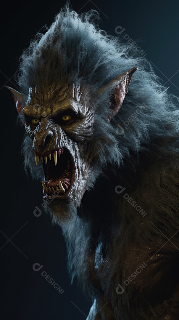 Lobisomem vintage monstro clássico imagem de terror gerada por IA