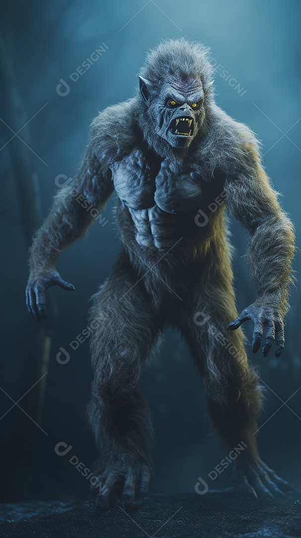 Lobisomem vintage monstro clássico imagem de terror gerada por IA