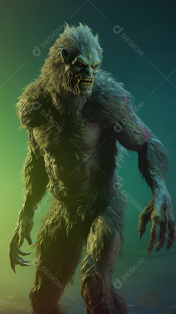 Lobisomem vintage monstro clássico imagem de terror gerada por IA