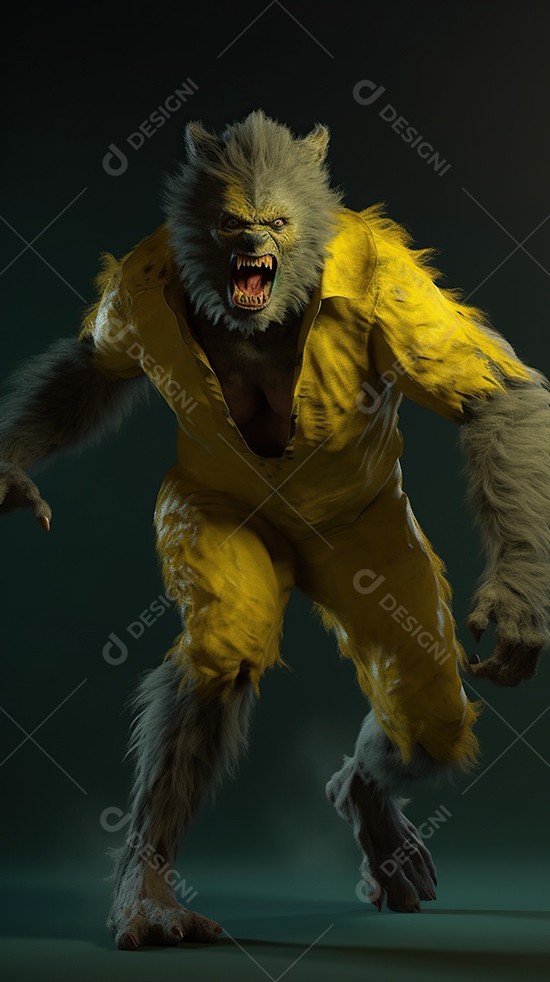 Lobisomem vintage monstro clássico imagem de terror gerada por IA