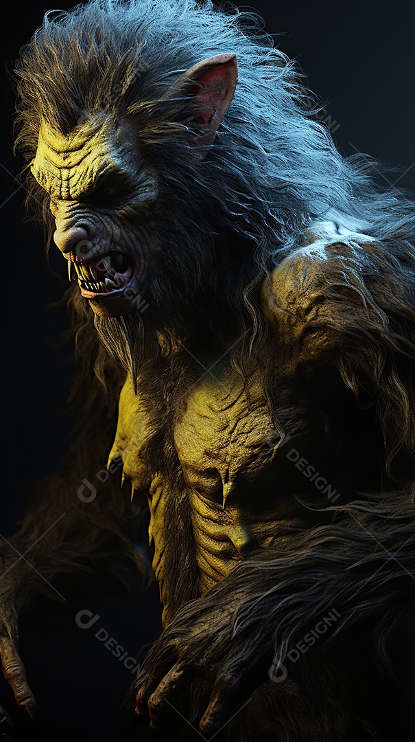 Lobisomem vintage monstro clássico imagem de terror gerada por IA