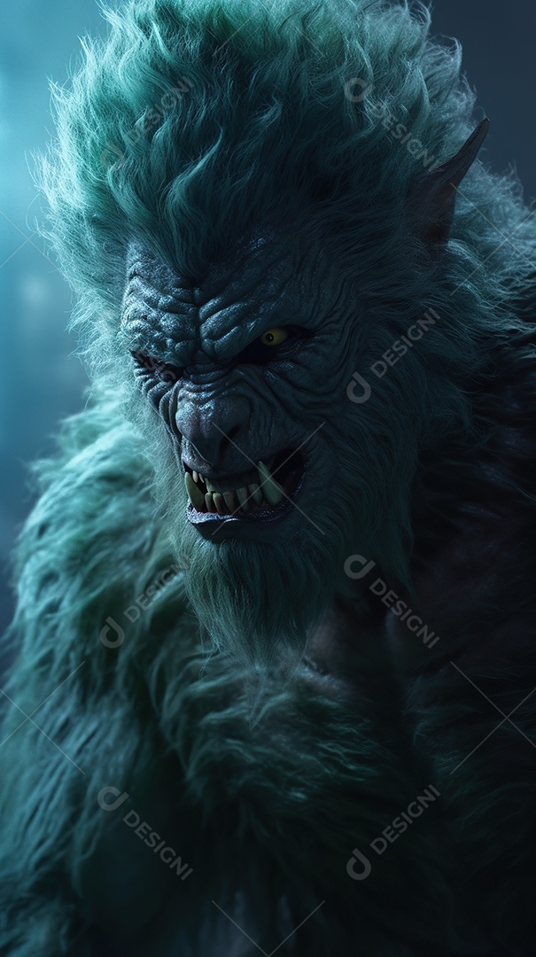 Lobisomem vintage monstro clássico imagem de terror gerada por IA