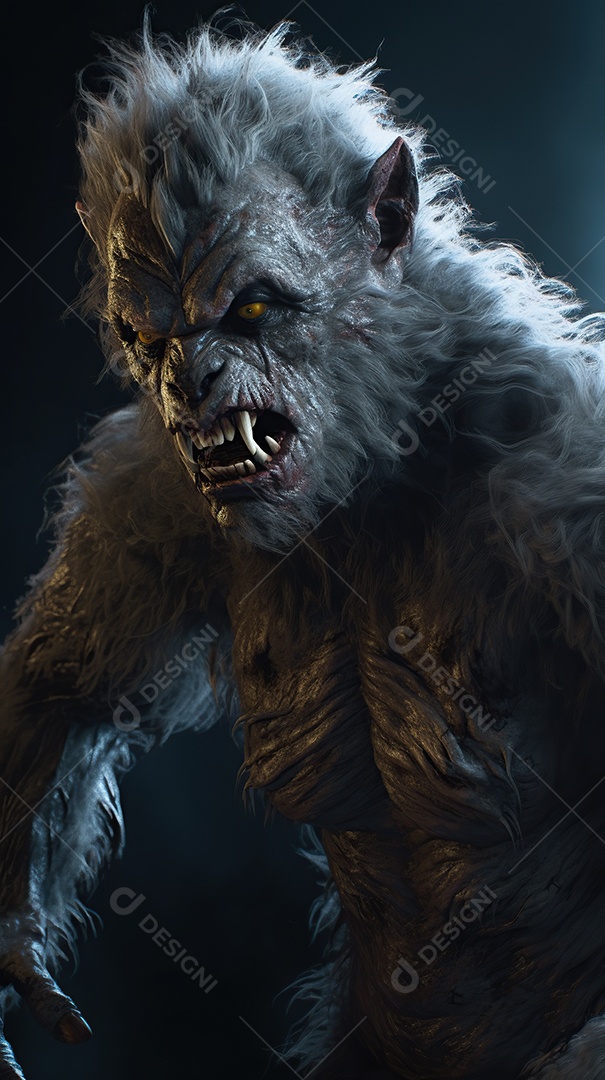 Lobisomem vintage monstro clássico imagem de terror gerada por IA