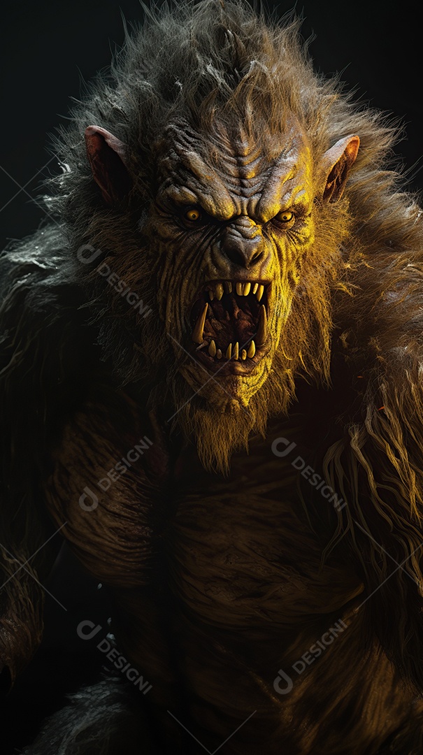 Lobisomem vintage monstro clássico imagem de terror gerada por IA