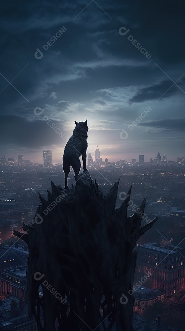 Lobisomem vintage monstro clássico imagem de terror gerada por IA