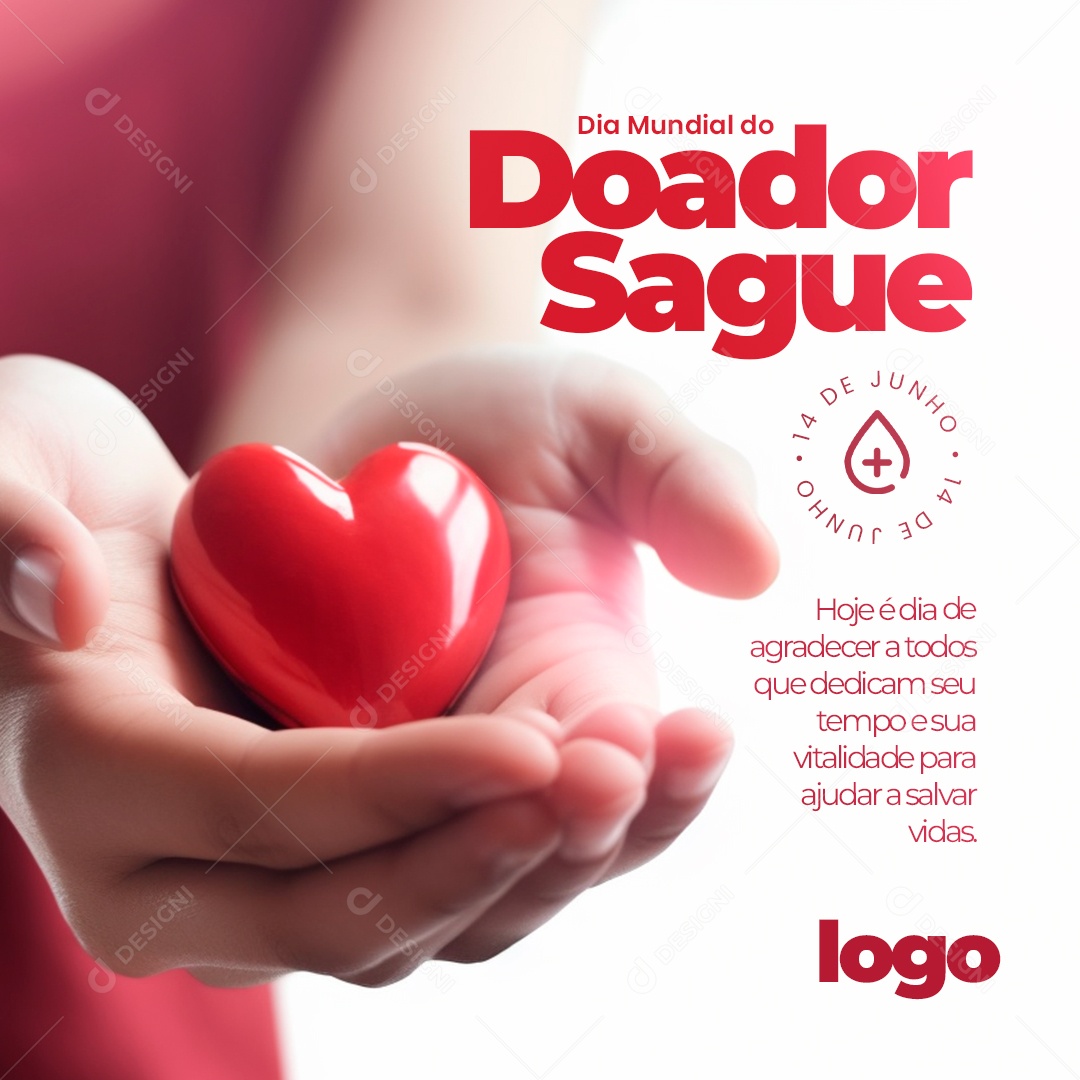 Social Media Dia Mundial Do Doador De Sangue Salvar Vida Junho Vermelho PSD Editável