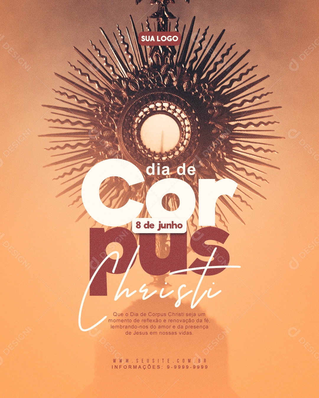Dia Corpus Christi  8 De Junho Social Media PSD Editável