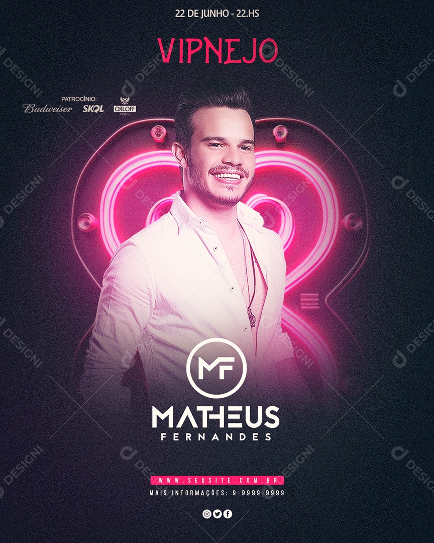 Show Vipnejo Matheus Fernandes Flyer Social Media PSD Editável