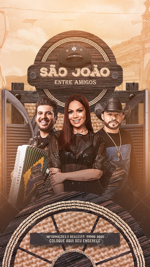 Social Media Story São João Entre Amigos PSD Editável