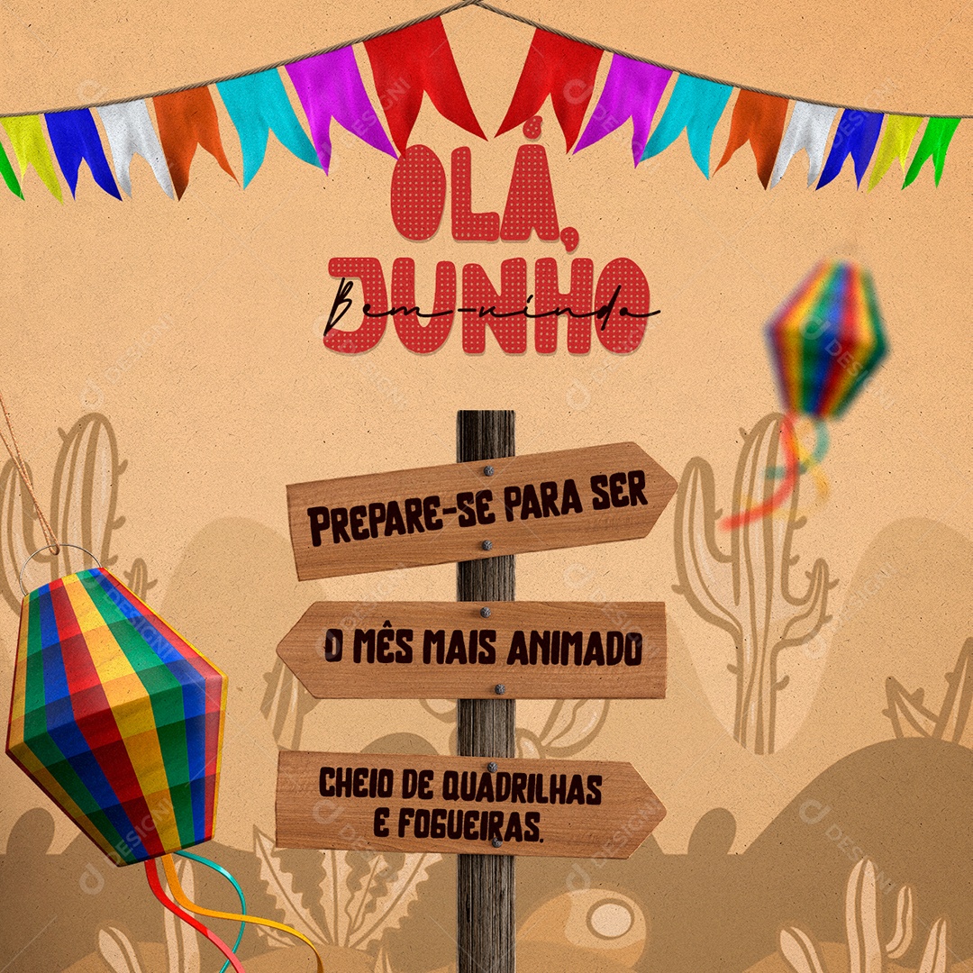 Ola Bem-Vindo Junho Prepare-Se Para Ser O Mês Mais Animado Social Media PSD Editável