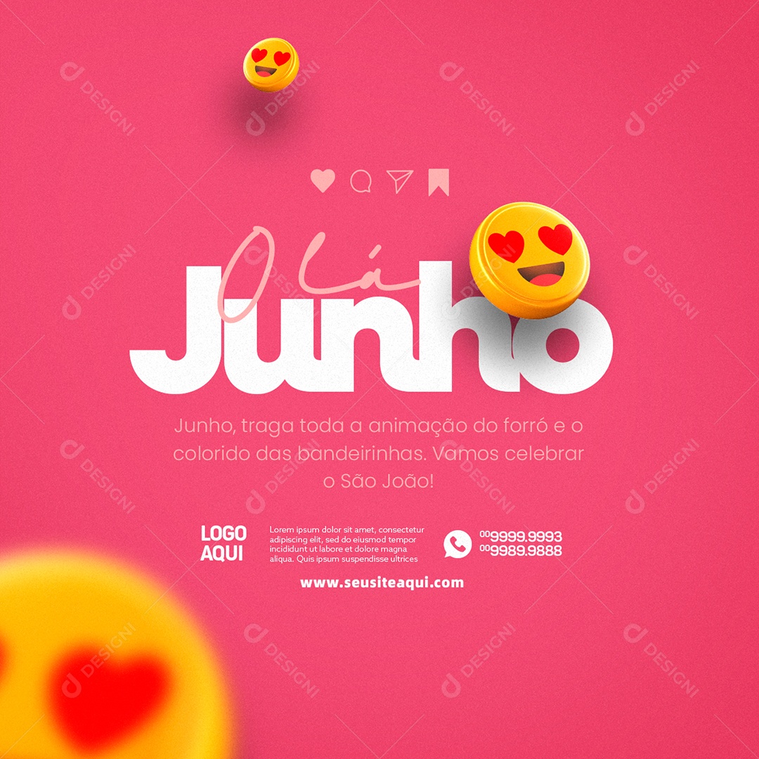 Junho Traga A Animação Do Forró e o Colorido Das Bandeirinhas Bem-Vindo Junho Social Media PSD Editável