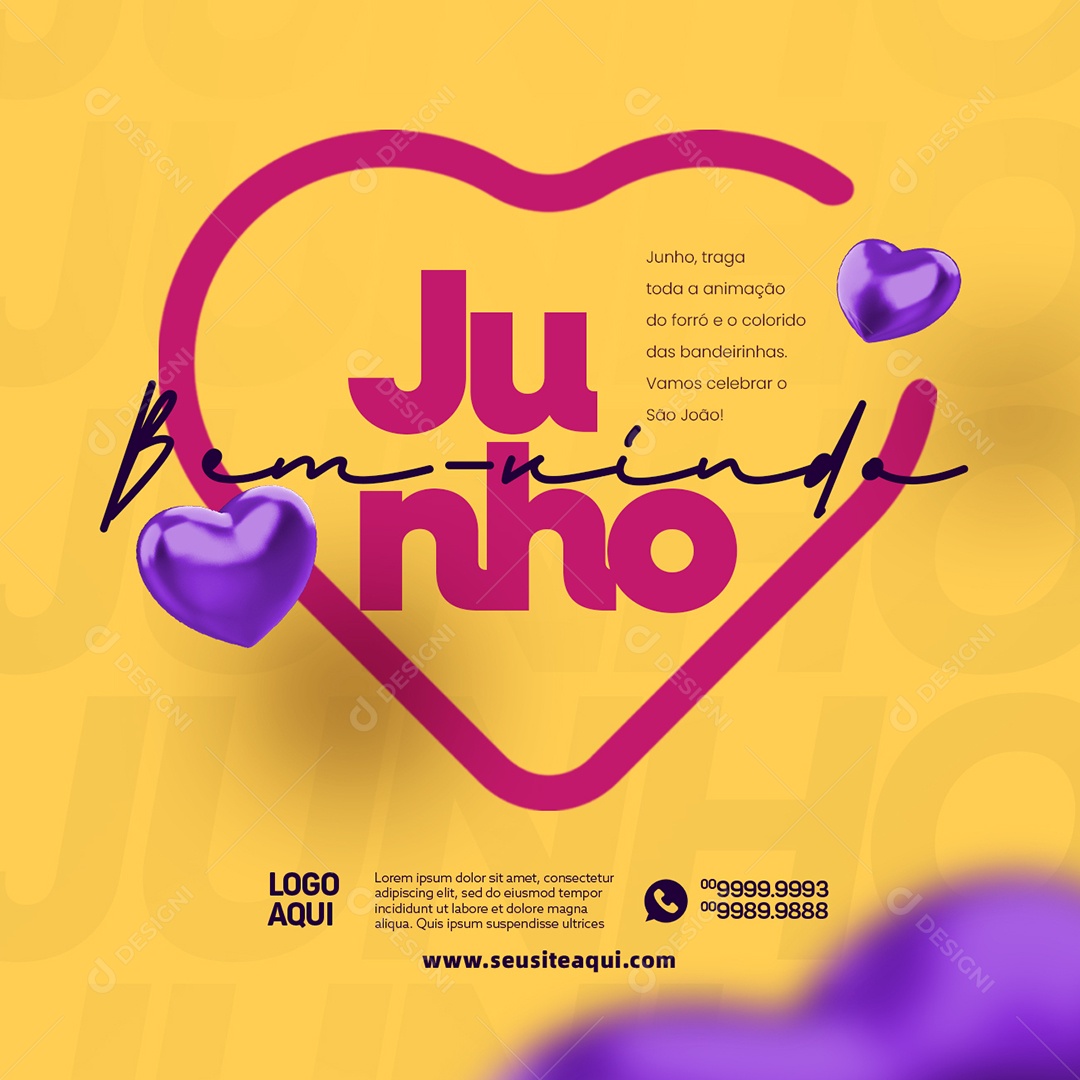 Junho Traga Toda A Animação Do Forró e o Coloridos Das Bandeirinhas Social Media PSD Editável