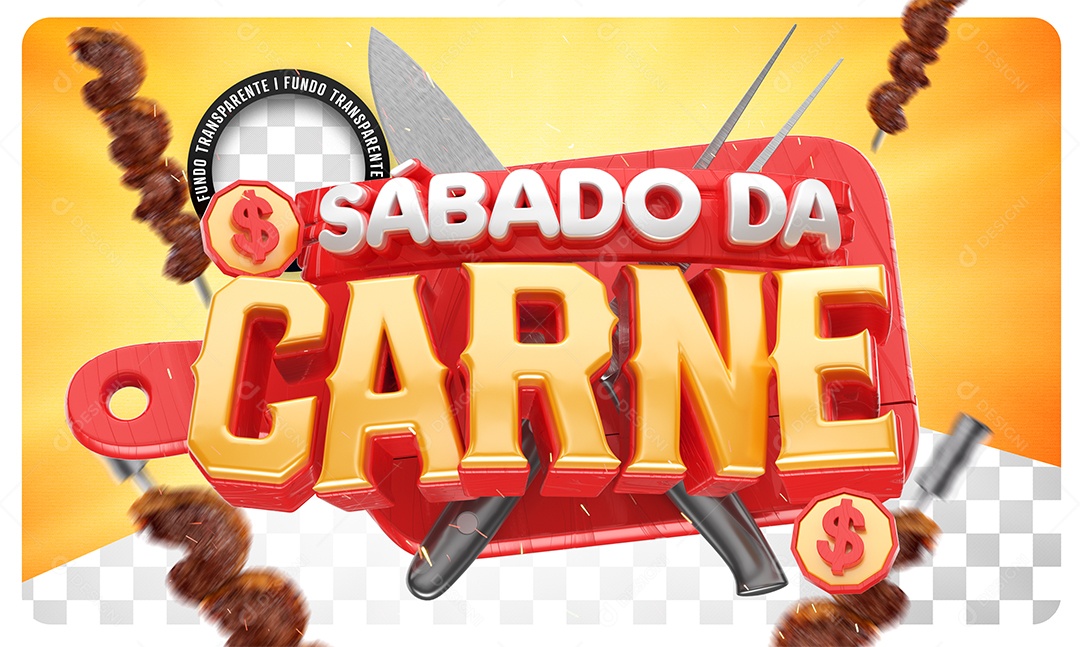 Selo 3D Sábado da Carne  PSD