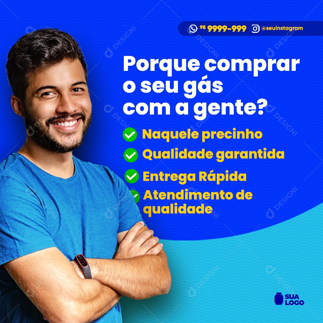 Social Media Porque Comprar O Seu Gás Distribuidora PSD Editável